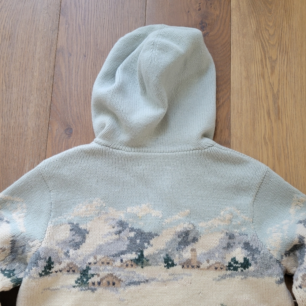RARE Vintage EXCLUSIVE HAND KNIT LAUREN RALPH LAUREN ZIP WOOL Sweater Size P - Picture 12 of 14